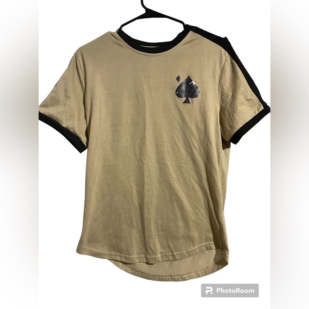 Shein ace of spades tee golden brown (S)